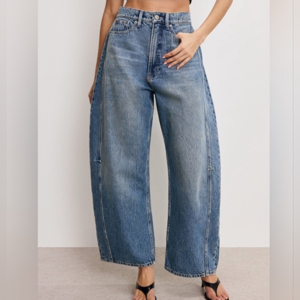 Good American Blue Flare & Wide Leg Jeans